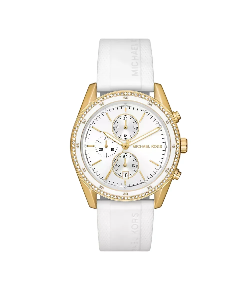 Michael Kors Oversized Hadyn Pav�� Gold-Tone and Silicone Women's Watch - MK7484