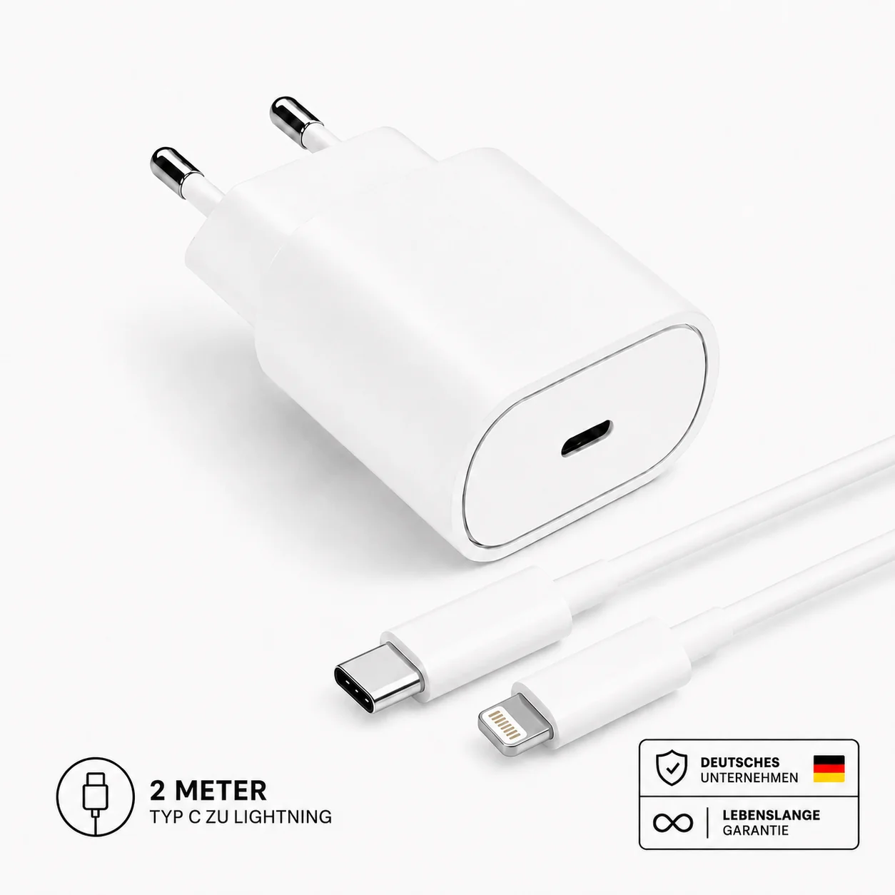 25W USB-C Ladegerät mit Kabel �?Netzteil, Adapter & Schnellladestecker für iPhone & Samsung
