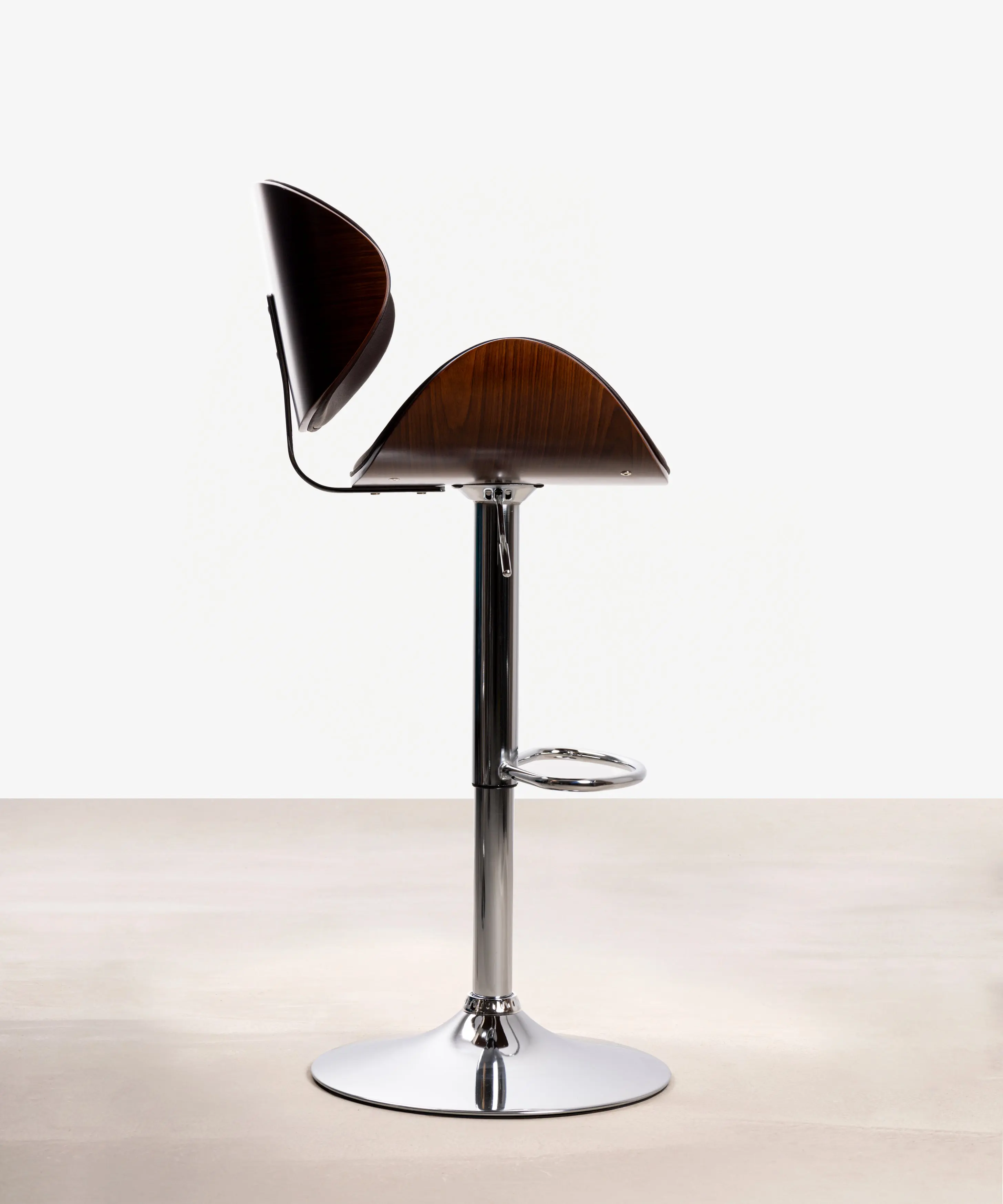 Taburete de Madera y Polipiel Regulable Shelley