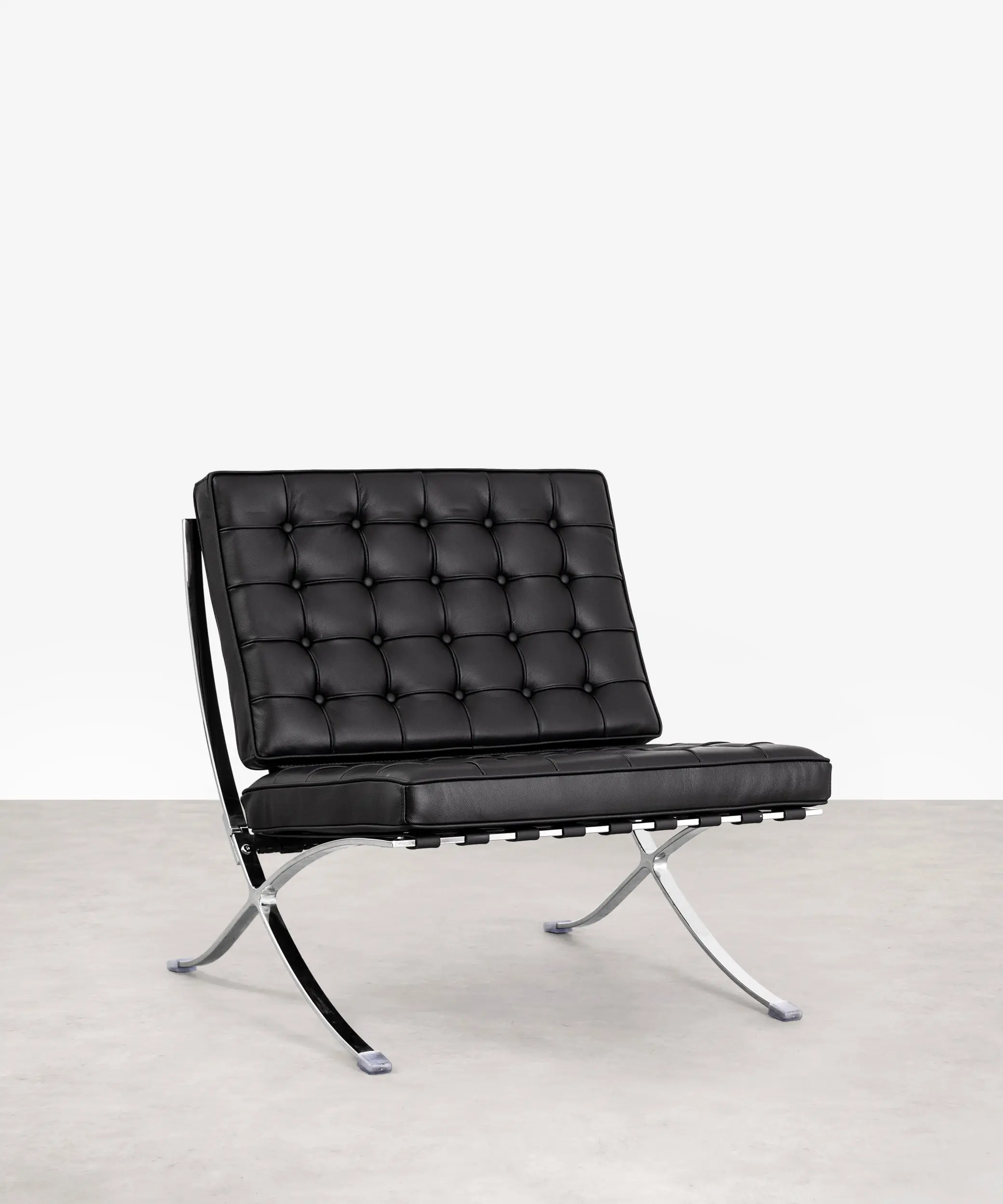 Silla de Acero Tapizada en Piel Italiana Barcelona