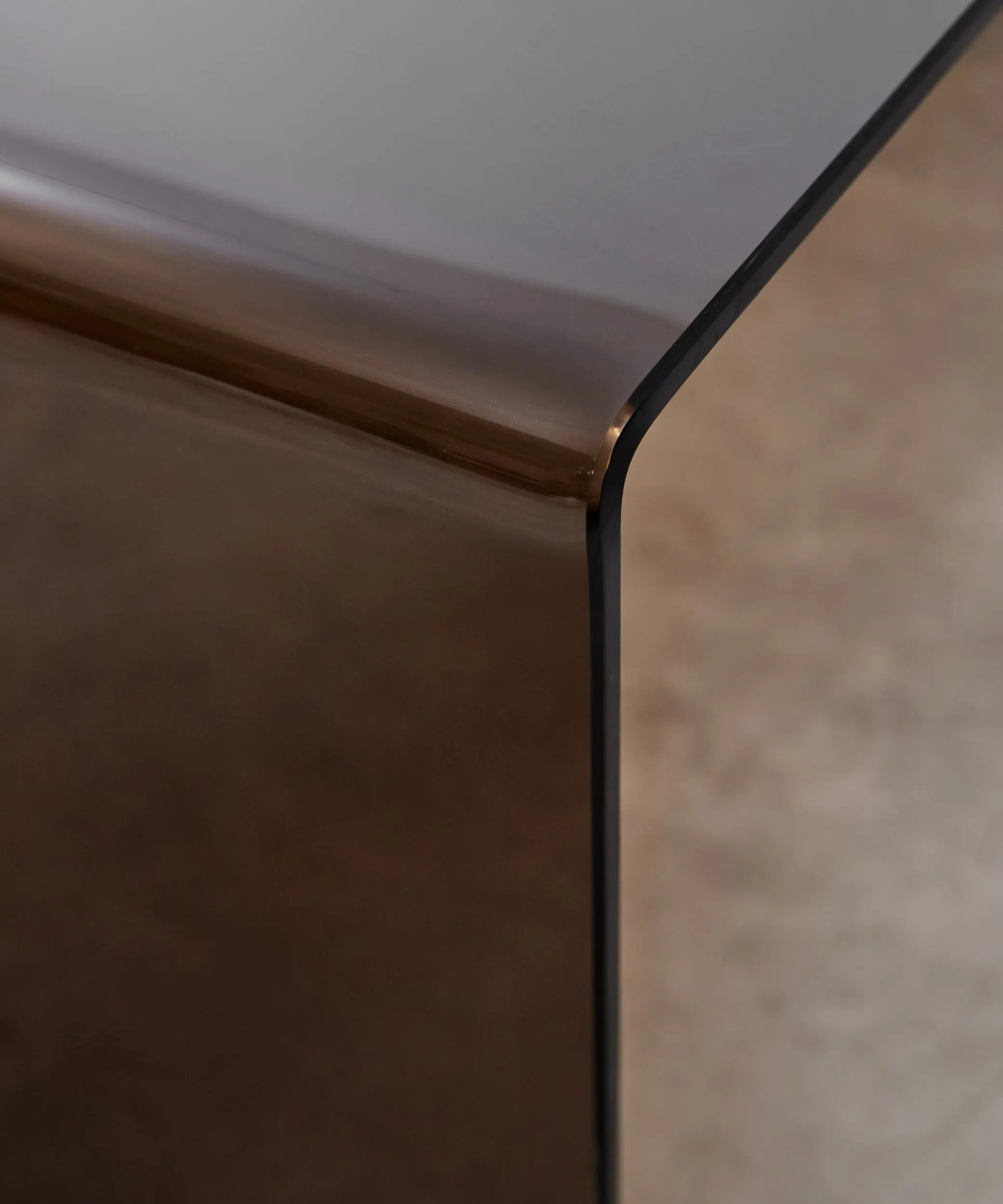 Mesa de Centro Cuadrada de Cristal Curvado Burano 100 cm x 100 cm