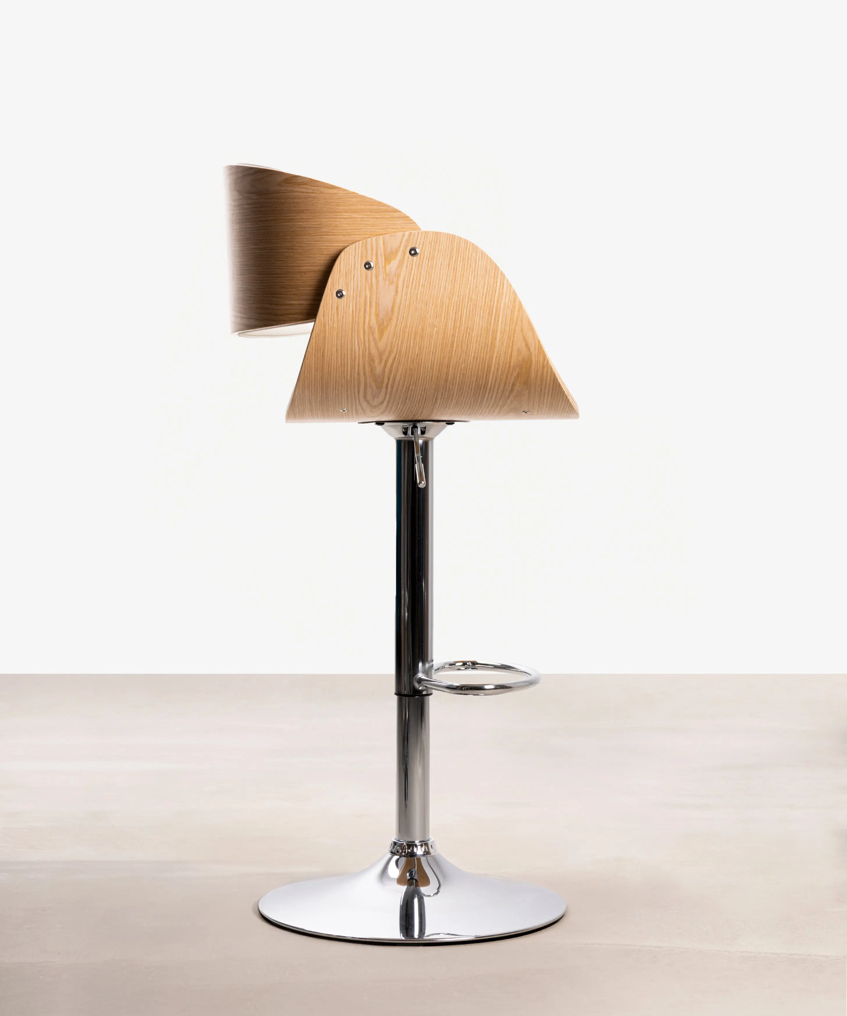 Taburete de Madera y Polipiel Regulable Debbie