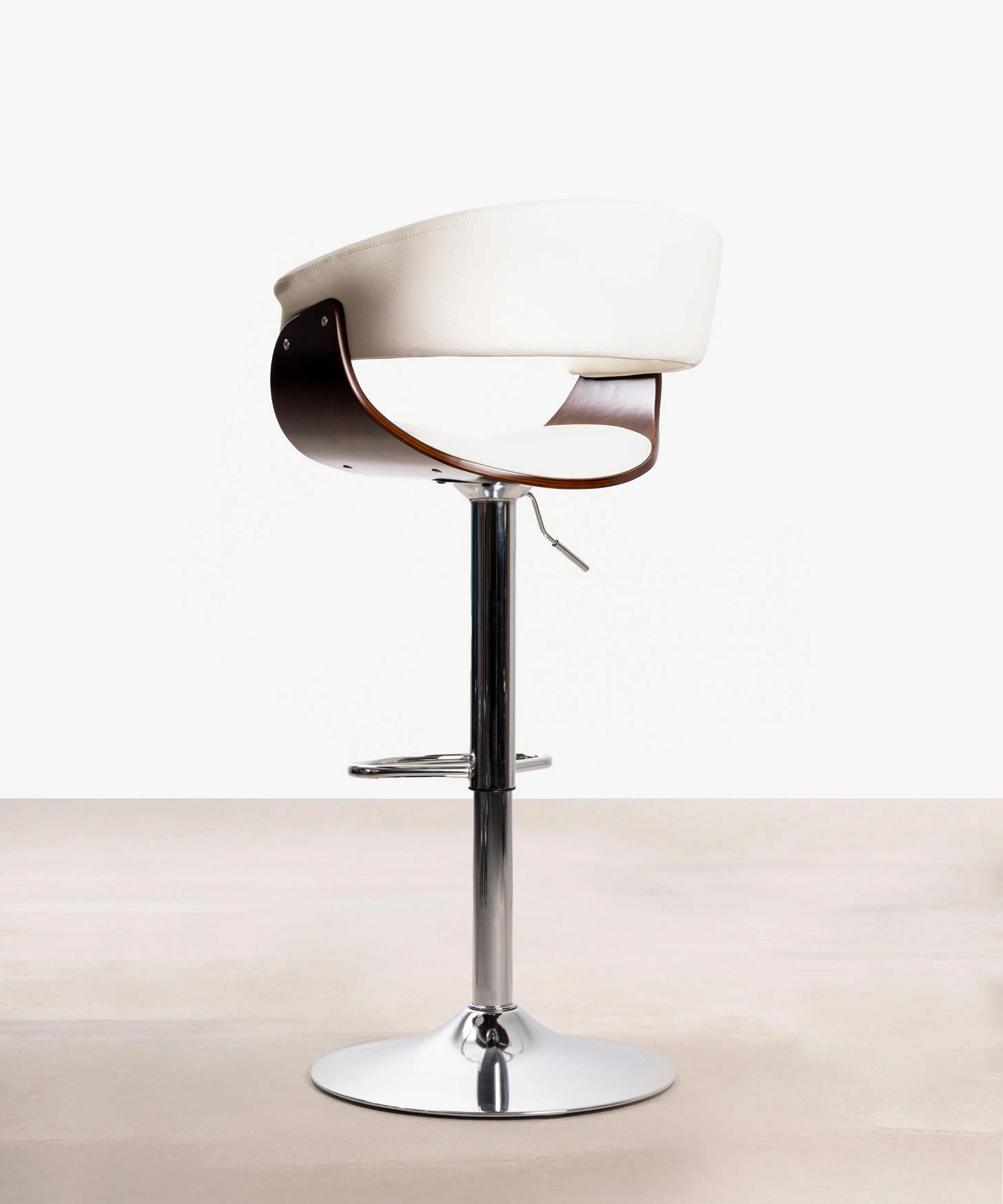 Taburete de Madera y Polipiel Regulable Beckett