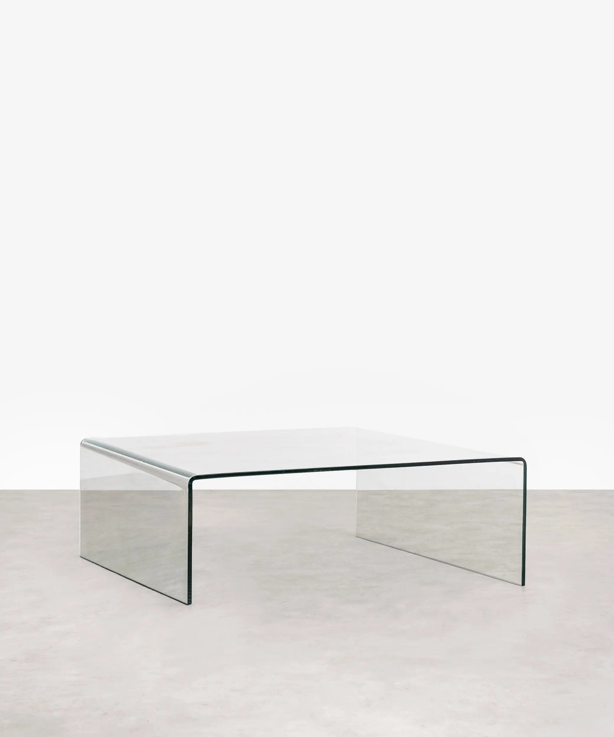 Mesa de Centro Cuadrada de Cristal Curvado Burano 100 cm x 100 cm