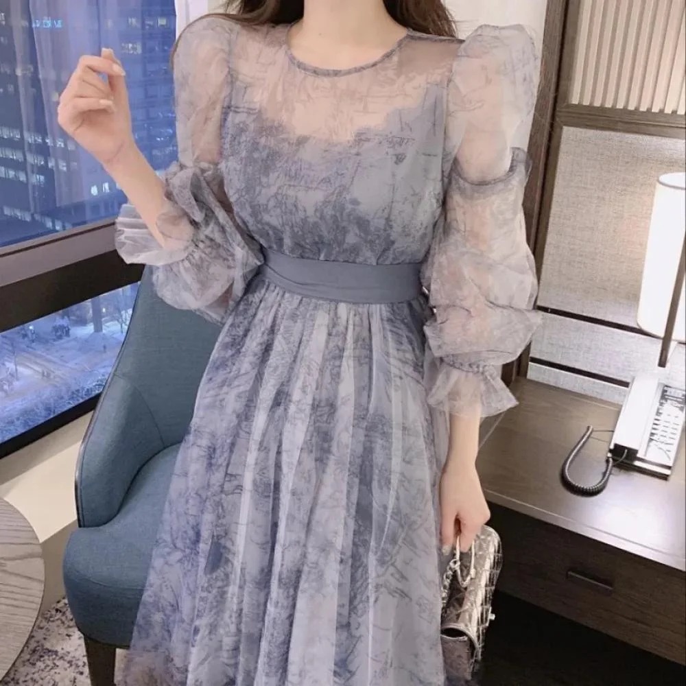Puffy Sheer Dress