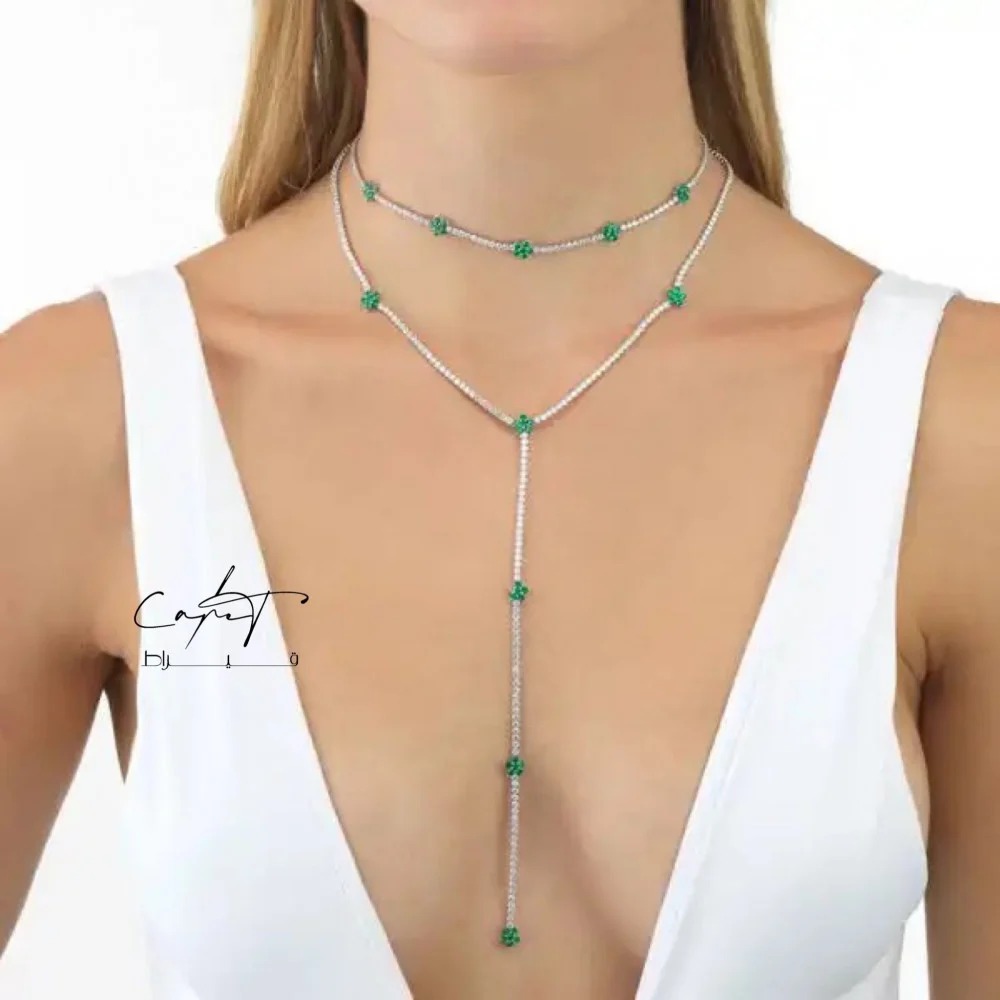 Zircon tennis necklace