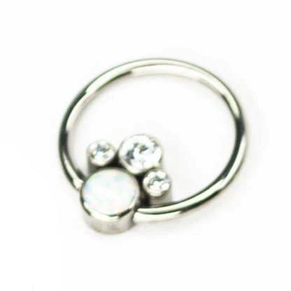 SOULFLOWER | Argolla Titanio  | Ópalo 3 Piedras