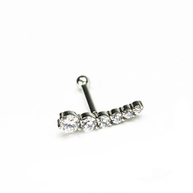 Soulflower | Mini Barbell Acero | Clúster Zirconia  (rosca interna)