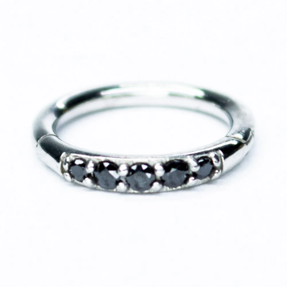 Soulflower | Argolla Piercing (Click) | Acero (Zirconias)