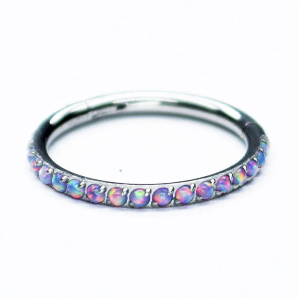 SOULFLOWER | Argolla Titanio  | Sin Fin Ópalo (Click)