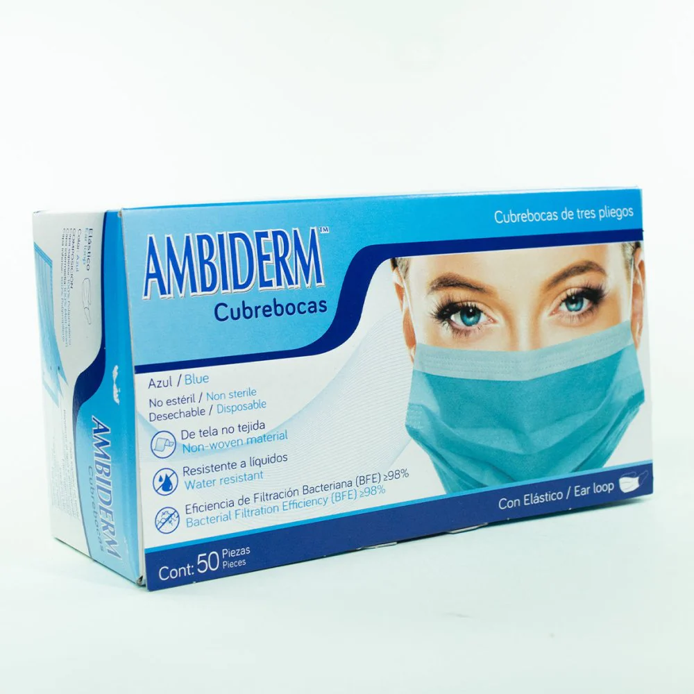 AMBIDERM | Cubrebocas | Desechable (3 capas)