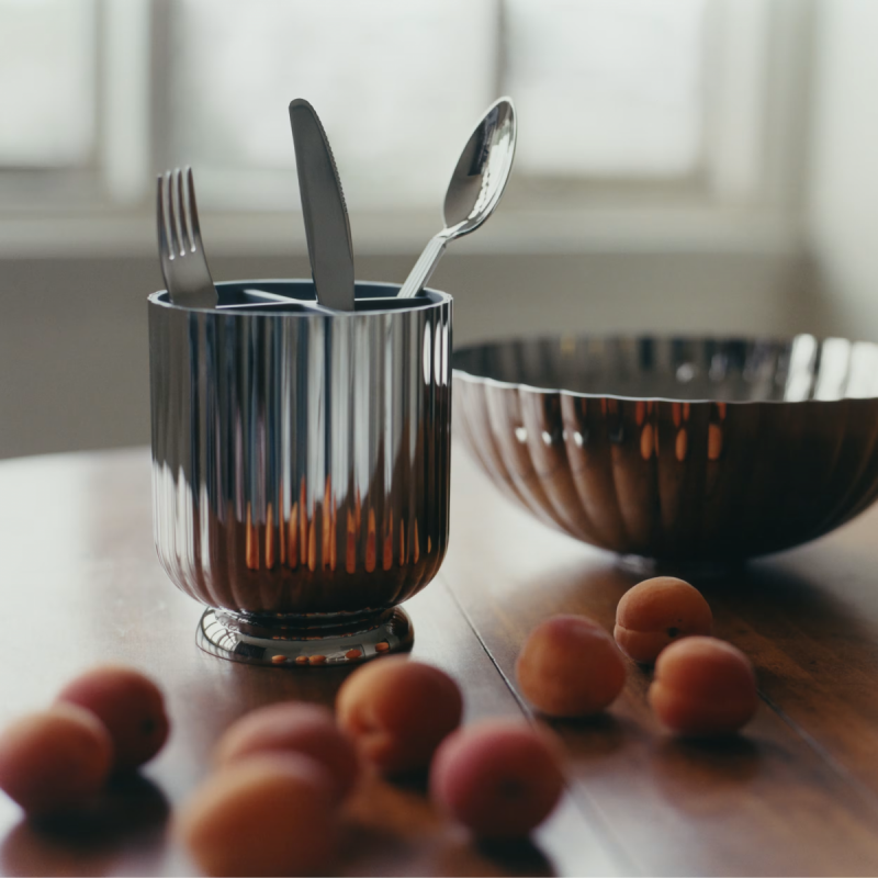 Georg Jensen BERNADOTTE Stalowy Pojemnik na Sztućce