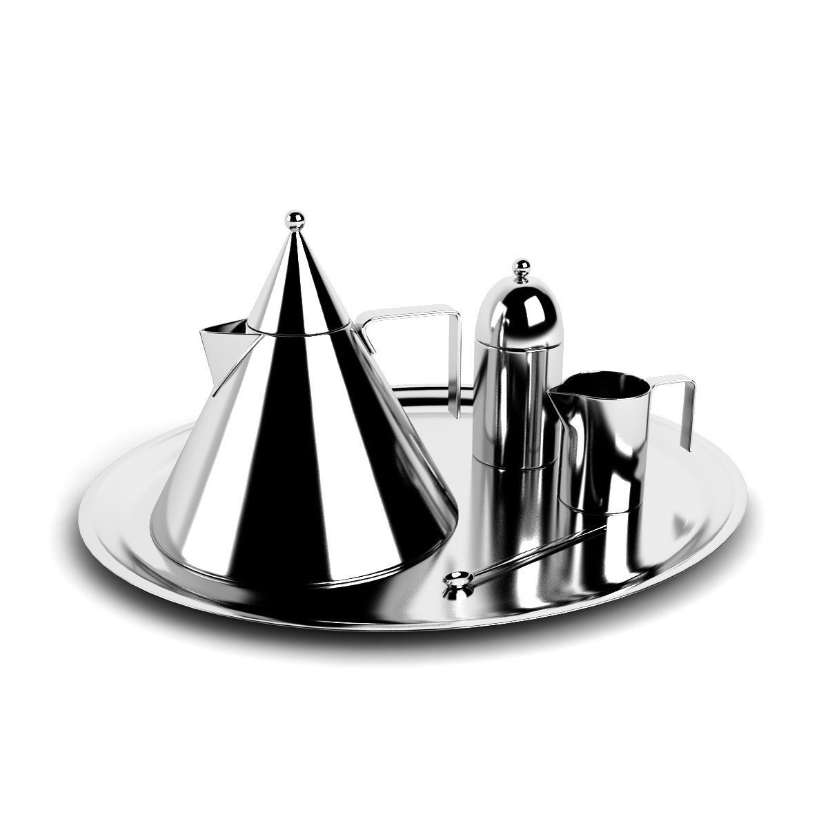 Officina Alessi IL CONICO Czajnik Stalowy 2 l / Srebrny