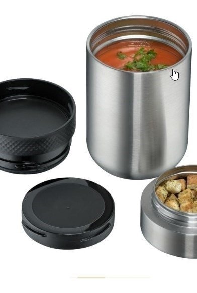 Wmf MY2GO Stalowy Termos Obiadowy 500 + 200 ml / Srebrny