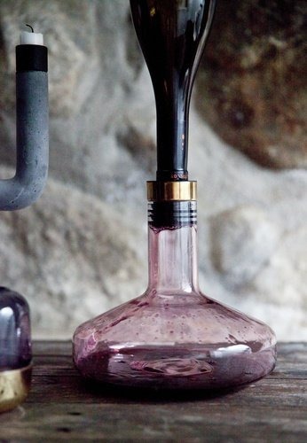 Audo DELUXE Karafka Napowietrzająca - Dekanter do Wina 1,4 l - Złota