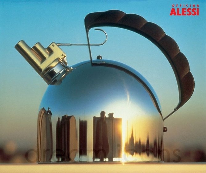 Alessi 9091 Czajnik Tradycyjny 2 l z Mosiężnym Gwizdkiem / Melodic