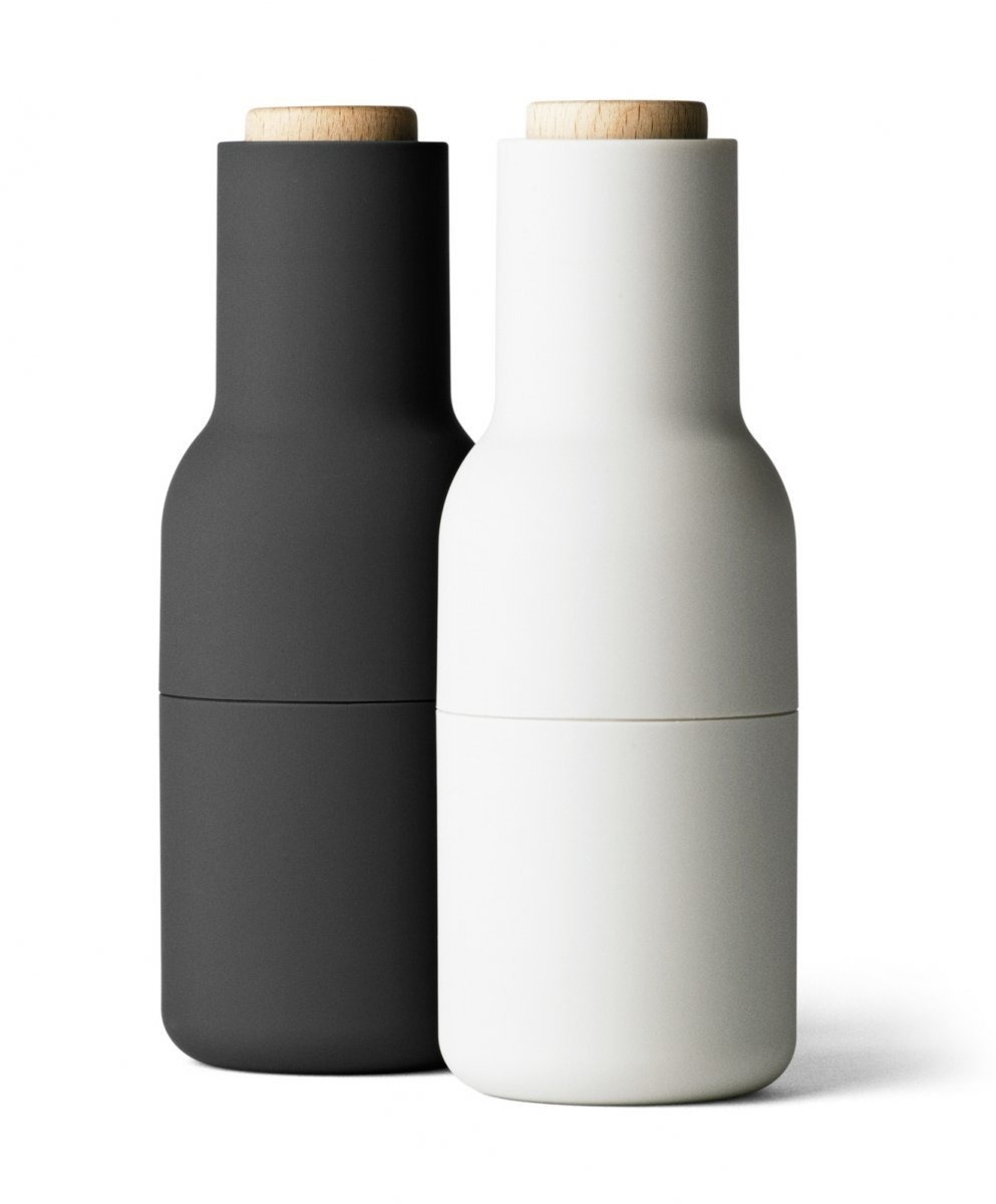 Audo BOTTLE Młynek do Soli i Pieprzu / Szary z Drewnianym Jasnym Korkiem