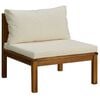 Cream Garden Lounge Set – Solid Acacia Wood, Large Modular Design