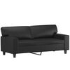 Black Faux Leather 2-Seater Sofa – Metal Frame, Foam Cushions, Durable Design