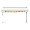 Cream Powder-Coated Steel Awning, Large Foldable Design