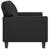 Black Faux Leather 2-Seater Sofa – Metal Frame, Foam Cushions, Durable Design