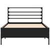 Black Engineered Wood Bed Frame, Small Single, Durable Design