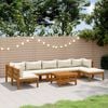Cream Garden Lounge Set – Solid Acacia Wood, Large Modular Design