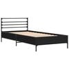 Black Engineered Wood Bed Frame, Small Single, Durable Design