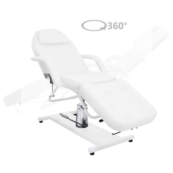 White Massage Table, Multi-Level Adjustable Height, 70.9