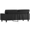 Black Faux Leather 2-Seater Sofa – Metal Frame, Foam Cushions, Durable Design