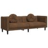 Brown Velvet Sofa Set, Solid Wood Frame, Large Comfortable Seats