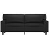 Black Faux Leather 2-Seater Sofa – Metal Frame, Foam Cushions, Durable Design