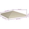 Beige Gazebo Top Cover, Polyester with PVC Coating, 9.8 x 9.8 ft