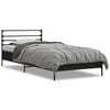 Black Engineered Wood Bed Frame, Small Single, Durable Design
