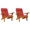 Red Oxford Fabric Adirondack Chair Cushions – 2-Piece Set
