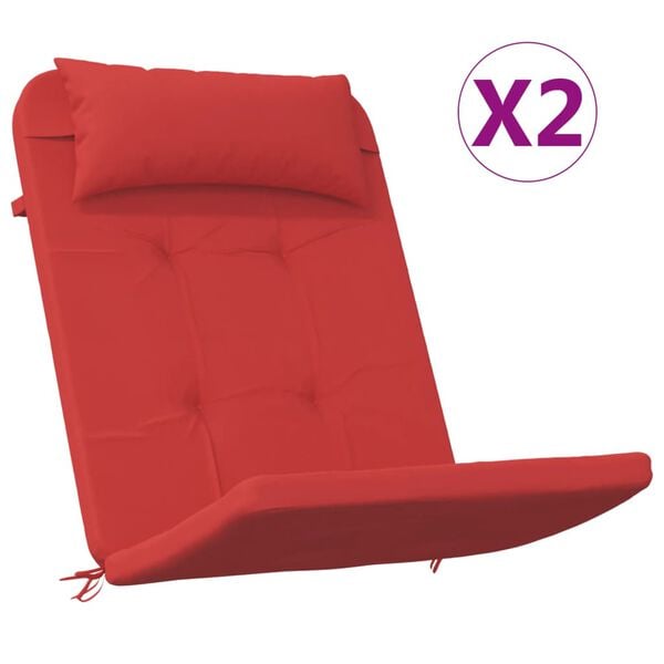 Red Oxford Fabric Adirondack Chair Cushions – 2-Piece Set