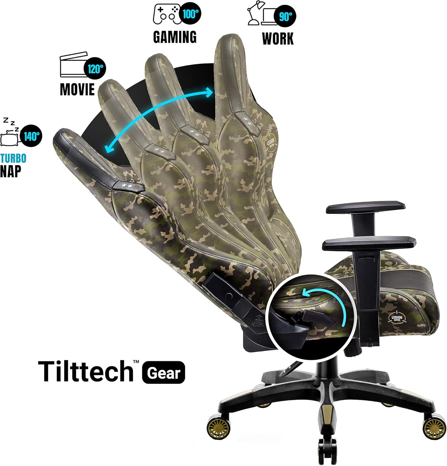 Diablo X-One 2.0 Fotel Gamingowy Krzesło Biurowe Dla Gracza Obrotowy Regulowane Podłokietniki Ekoskóra Ergonomiczny Design Funkcja Bujania Poduszka Pod Kark i Lędźwie (Candy Rose, Normal)