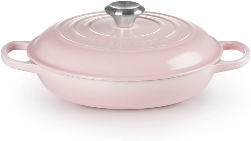 Le Creuset Signature żeliwny garnek Gourmet, okrągły, Ø 30 cm, 3,5 l, do wszystkich rodzajów kuchenek włącznie z indukcyjnymi, 5,55 kg, czerwony piec