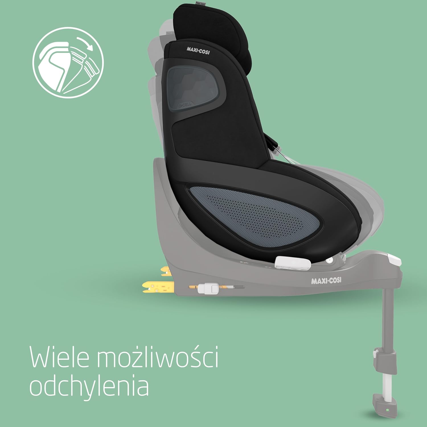 Maxi-Cosi Pearl 360 dla niemowlaka i-Size, Fotelik samochodowy obrotowy 360, od 3 miesięcy do 4 lat (61–105 cm), Obracanie jedną ręką, ClimaFlow, Uprząż z systemem Easy-In, G-CELL, Authentic Graphite