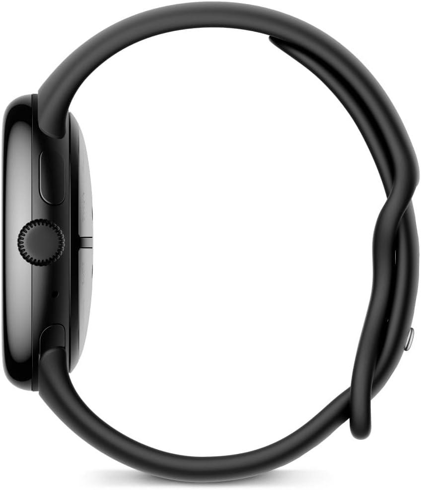 Google Pixel Watch 3 (45 mm) – smartwatch z systemem Android ze śledzeniem tętna, zaawansowane bieganie z Fitbit, Fitness Insights, 24-godzinna bateria – matowa czarna aluminiowa obudowa – pasek