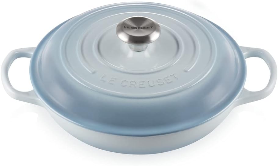 Le Creuset Signature żeliwny garnek Gourmet, okrągły, Ø 30 cm, 3,5 l, do wszystkich rodzajów kuchenek włącznie z indukcyjnymi, 5,55 kg, czerwony piec