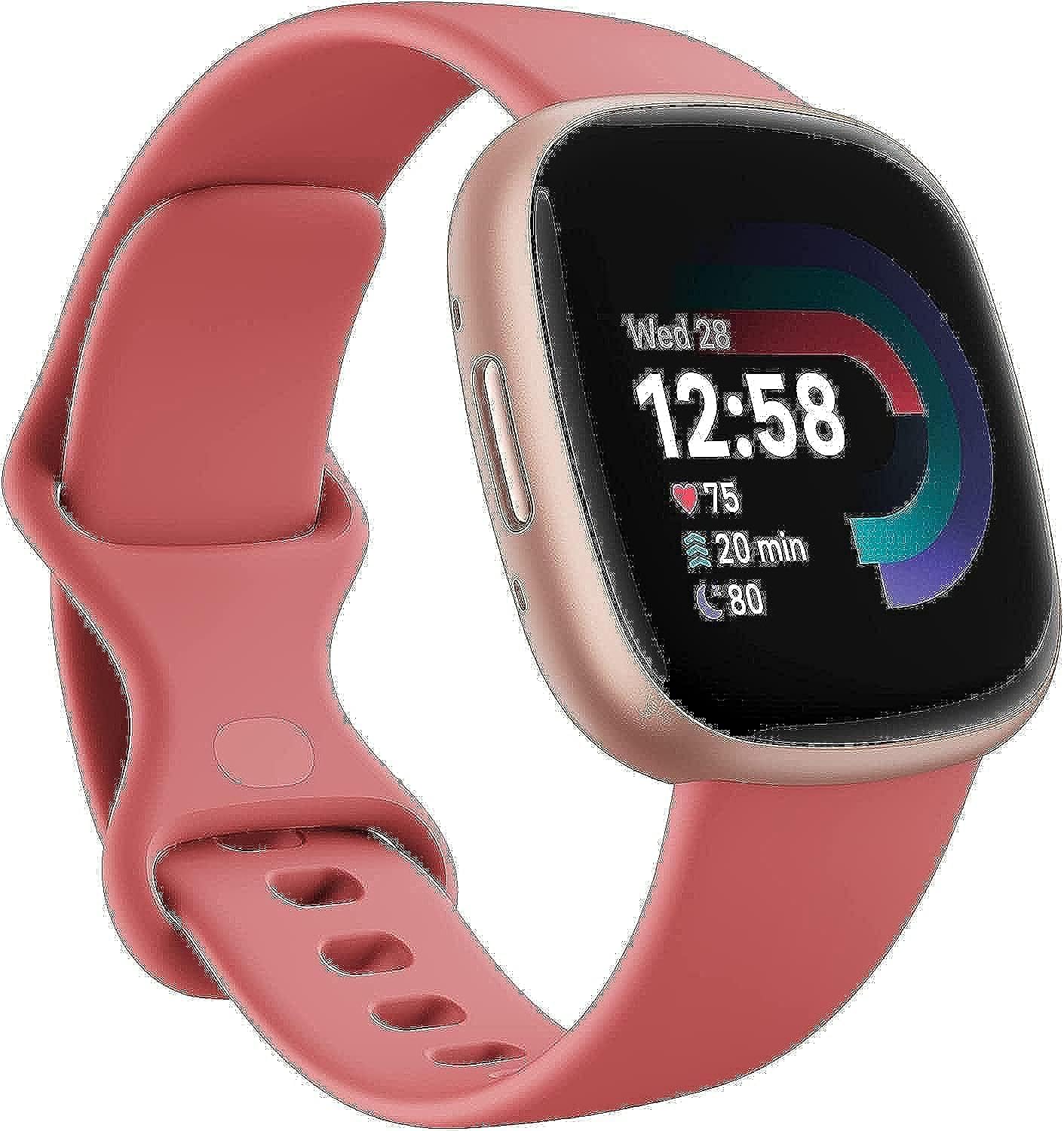 Fitbit Versa 4: Smartwatch aktywnosci fitness z wbudowanym systemem GPS, oraz z żywotnością baterii aż do 6 dni. Kompantybilny z systemem iOS & Android