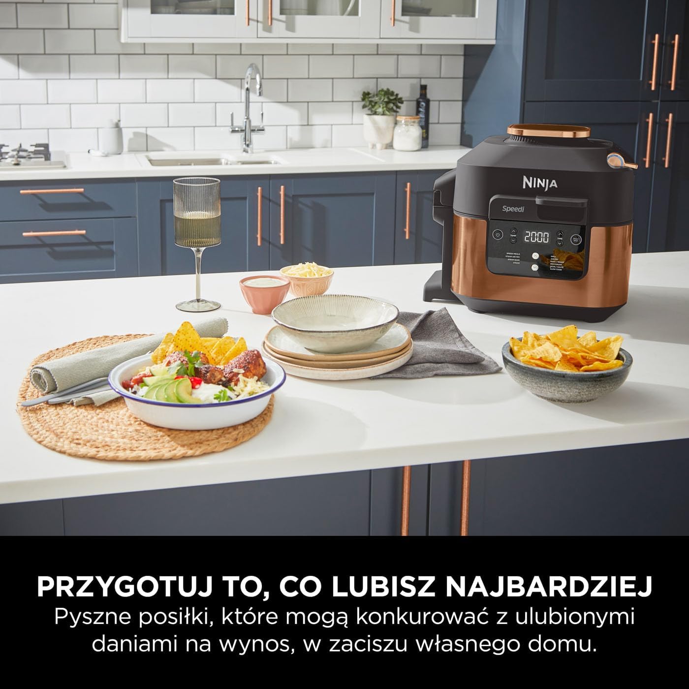 Ninja Combi 12-w-1 Multi-Cooker, kuchenka wielofunkcyjna, piekarnik i frytownica, 12 funkcji, przygotuj posiłki rodzinne w 15 minut, zawiera blachę do pieczenia, patelnię i przepisy, szary, SFP700EU