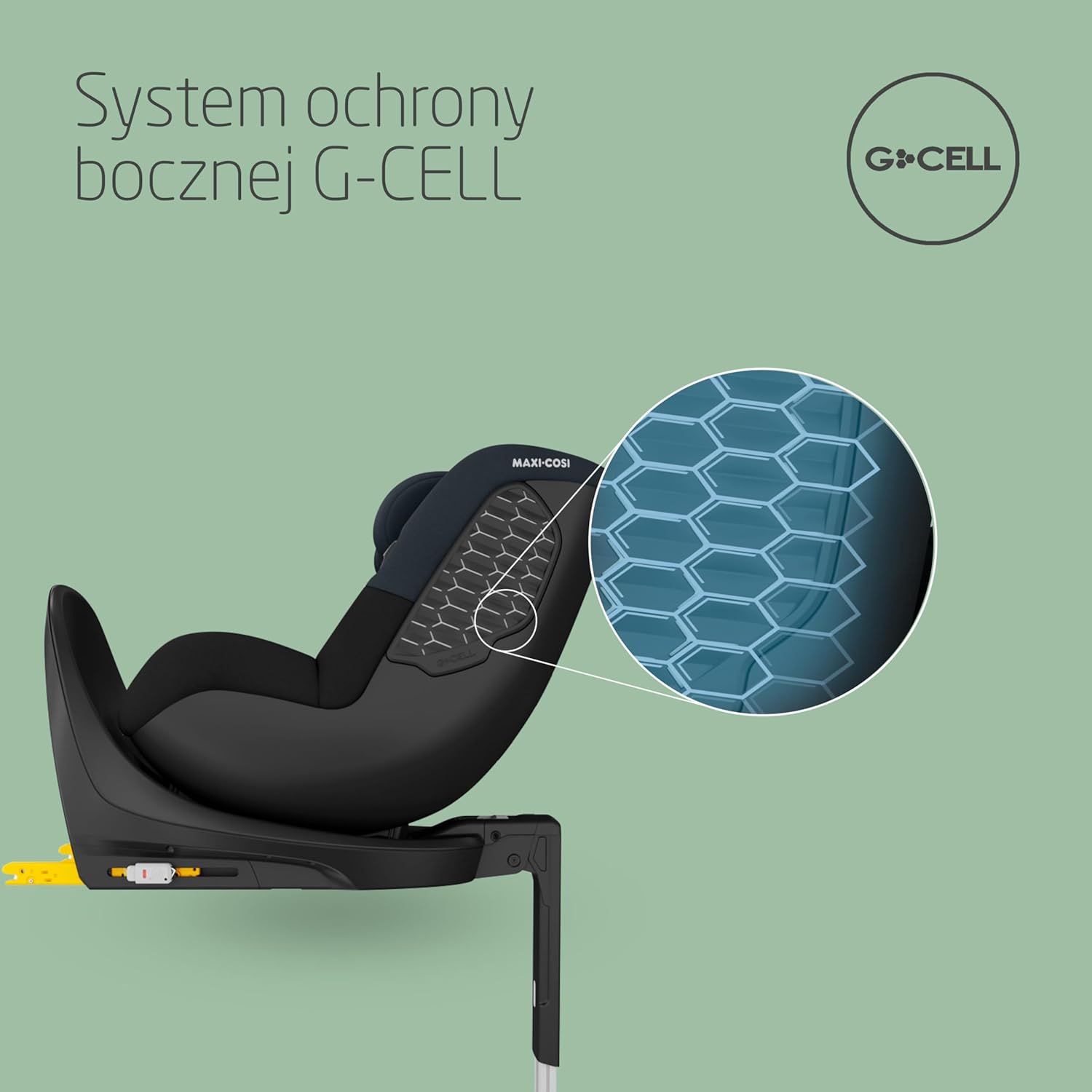 Maxi-Cosi Mica 360 S, Fotelik samochodowy obrotowy 360, 3 miesiące–4 lata (61–105 cm), Obracanie FlexiSpin, 5 pozycji odchylenia, Ochrony G-CELL, Zaczepy na pasy uprzęży Easy-in, Tonal Black