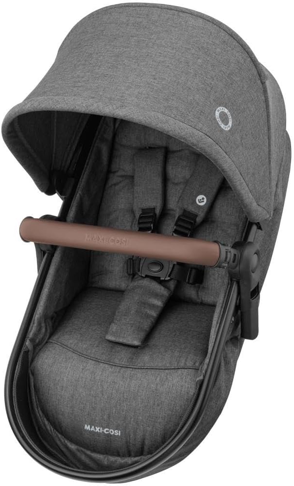 Maxi-Cosi Zelia S Trio Wielofunkcyjny Wózek Dziecięcy 3w1, 0–4 Lata, do 22 kg, Składany, Kompakt i Odchylany Wózek Spacerowy z Fotelik Samochodowy CabrioFix S i-Size i Torbą z Akcesoriami, Szary