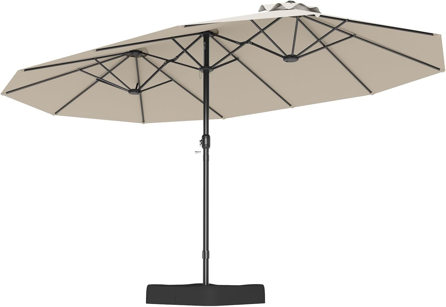 COSTWAY Parasol przeciwsłoneczny, prostokątny, 300 x 300 cm, duży parasol przeciwsłoneczny z korbą, parasol ogrodowy, odchylany o 360°, parasol tarasowy, do ogrodu, na taras, balkon (czarny)