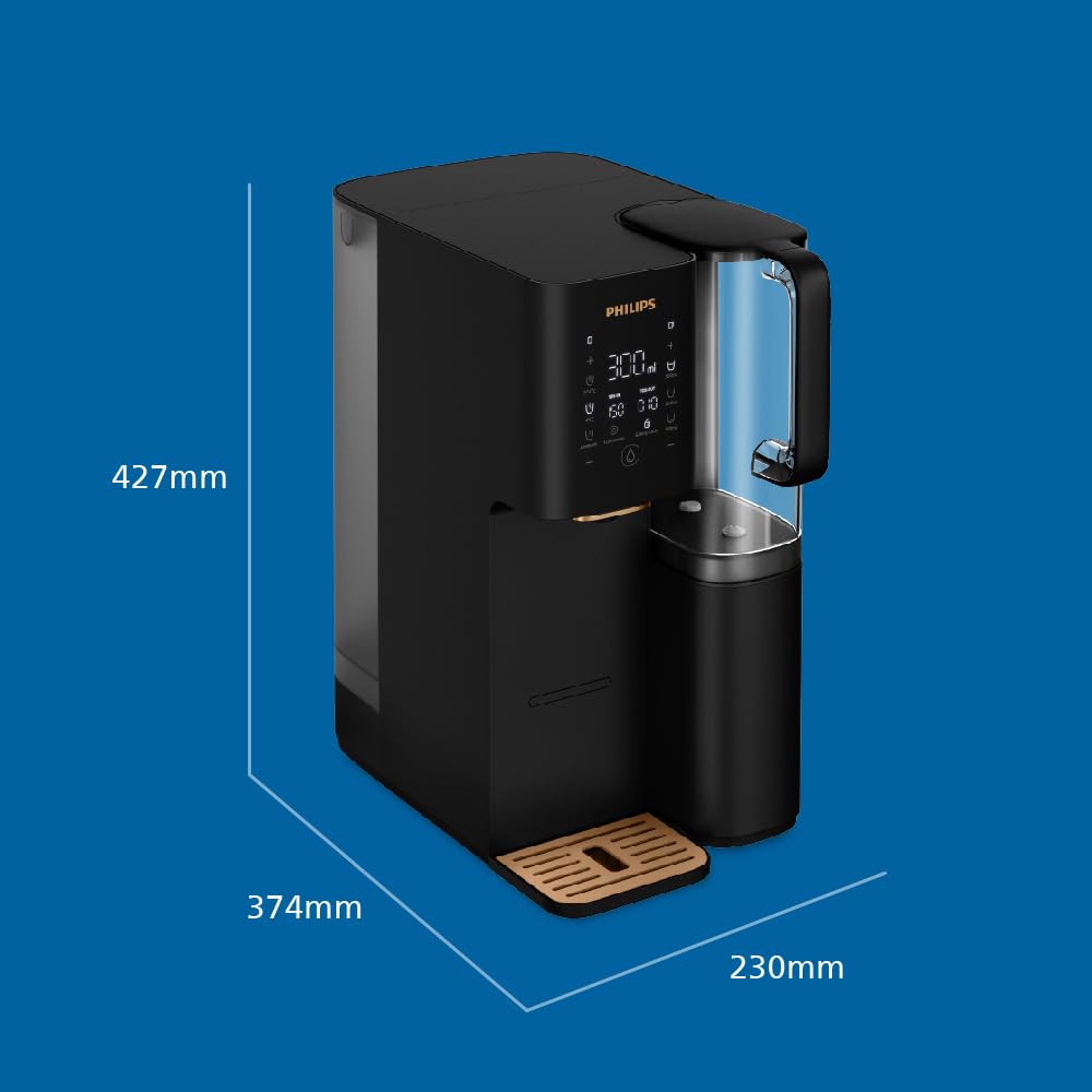 Philips Stacja Wody z Odwróconą Osmozą ADD6920Bk/10, Technologia Aquaporin Inside, Eliminuje do 110 Substancji, Natychmiastowe Podgrzewanie, Roczna Żywotność Filtra