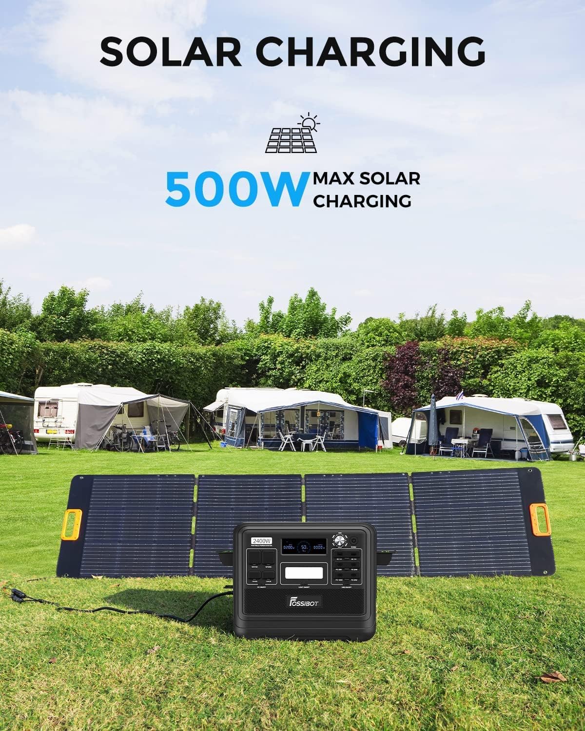 FOSSiBOT F2400 Generator solarny, 2048 Wh LiFePO4 akumulator zapasowy z wyjściami 24000 W AC (4600 W Peak)