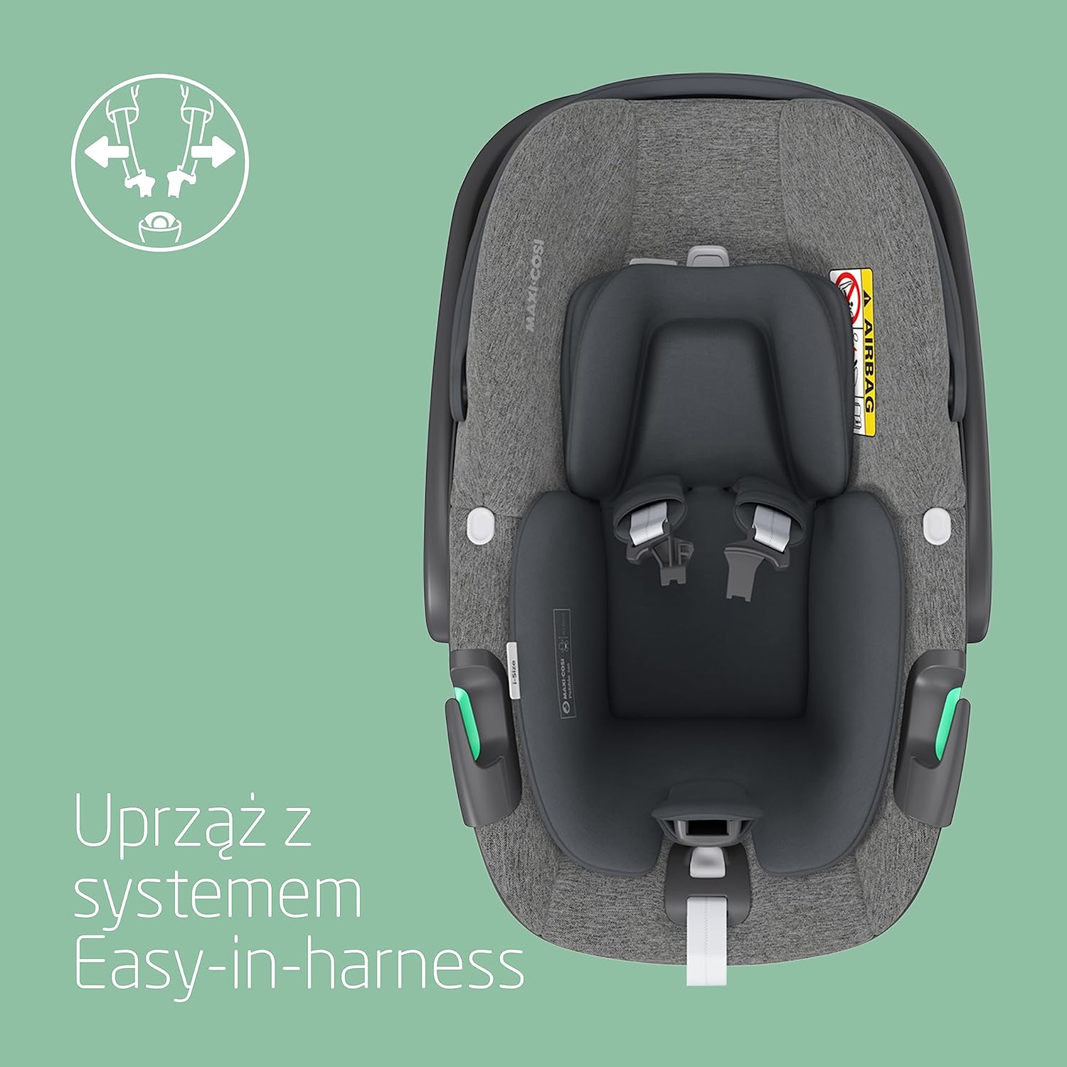 Maxi-Cosi Pearl 360 dla niemowlaka i-Size, Fotelik samochodowy obrotowy 360, od 3 miesięcy do 4 lat (61–105 cm), Obracanie jedną ręką, ClimaFlow, Uprząż z systemem Easy-In, G-CELL, Authentic Graphite