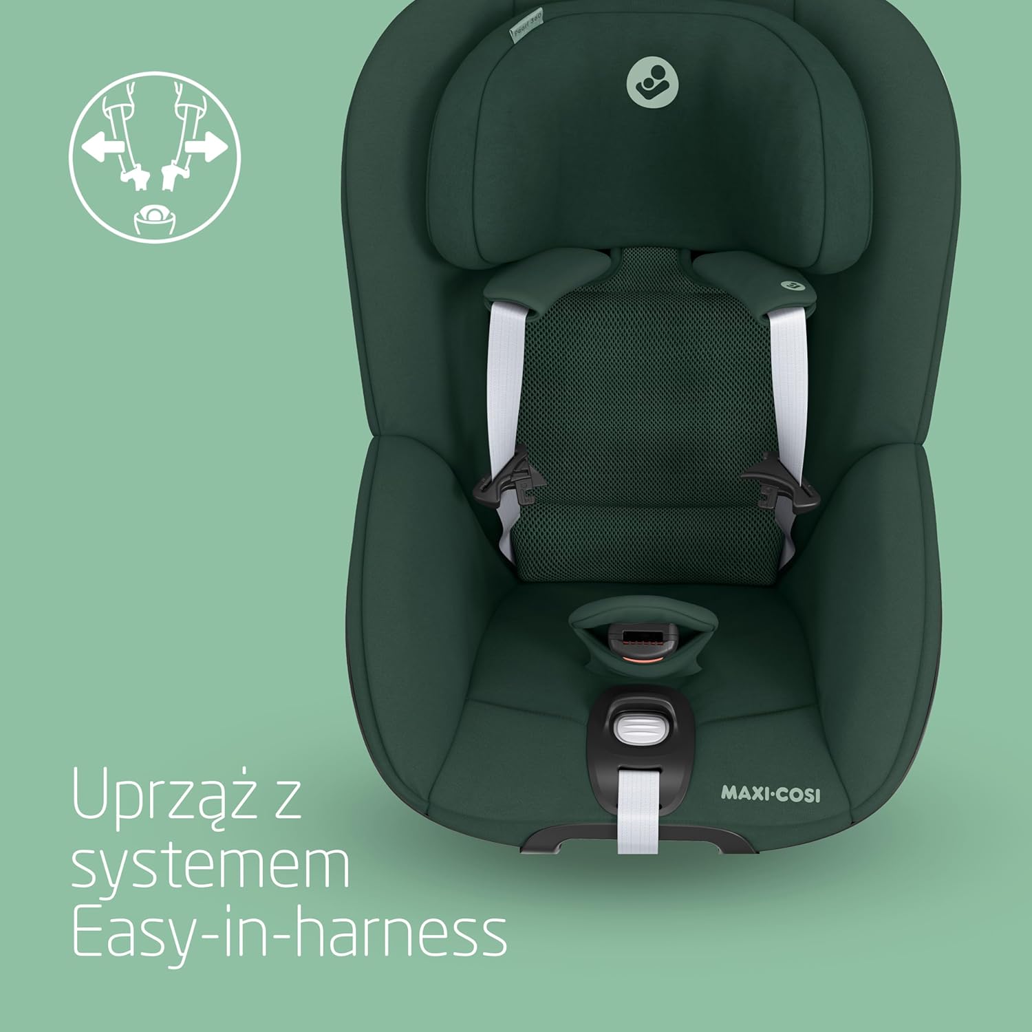 Maxi-Cosi Pearl 360 dla niemowlaka i-Size, Fotelik samochodowy obrotowy 360, od 3 miesięcy do 4 lat (61–105 cm), Obracanie jedną ręką, ClimaFlow, Uprząż z systemem Easy-In, G-CELL, Authentic Graphite